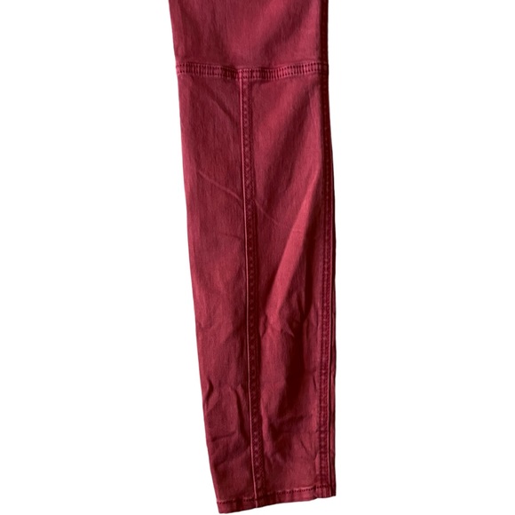 HEI HEI Pants 25 Anthropologie rust skinny cargo pockets red orange stretch - Picture 6 of 13